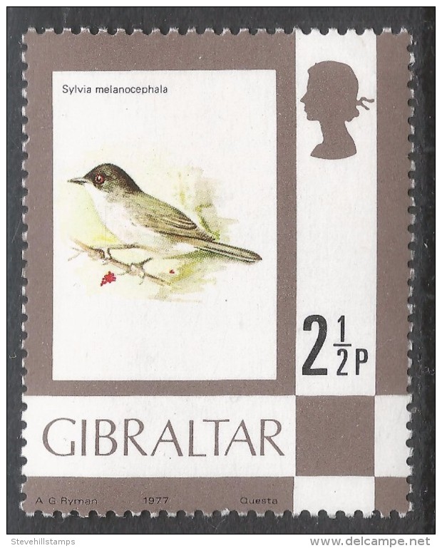 Gibraltar. 1977 Birds, Flowers, Fish And Butterflies. 2½p MH. SG 377 - Gibraltar