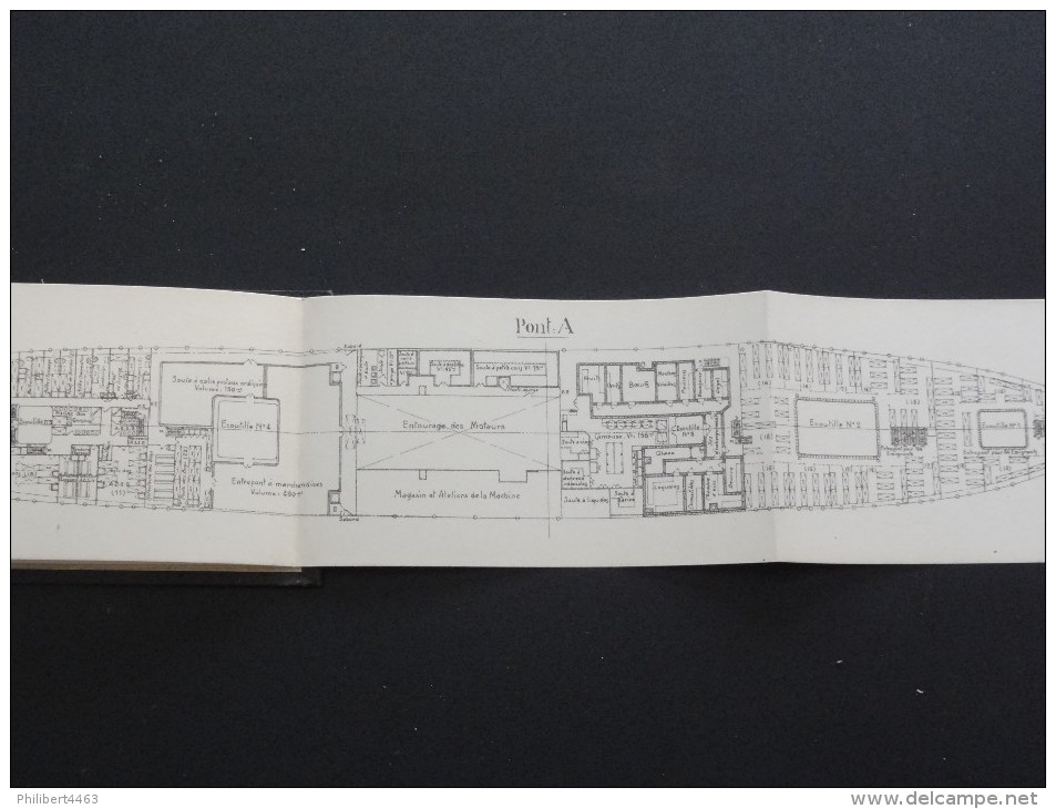 LIVRET DES PLANS DU PAQUEBOT A MOTEURS "ERIDAN" SOCIETE PROVENCALE DE CONSTRUCTIONS NAVALES