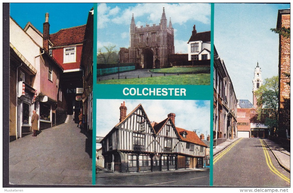 United Kingdom PPC Colchester St. John's Abbey Gate Scheregate Trinity Street Siege House Colourmaster (2 Scans) - Colchester