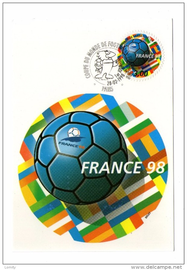 Sport Football France 98 Cachet Commemoratif Entier Postal Port Payé 1998 Coupe Du Monde Mondial - Soccer