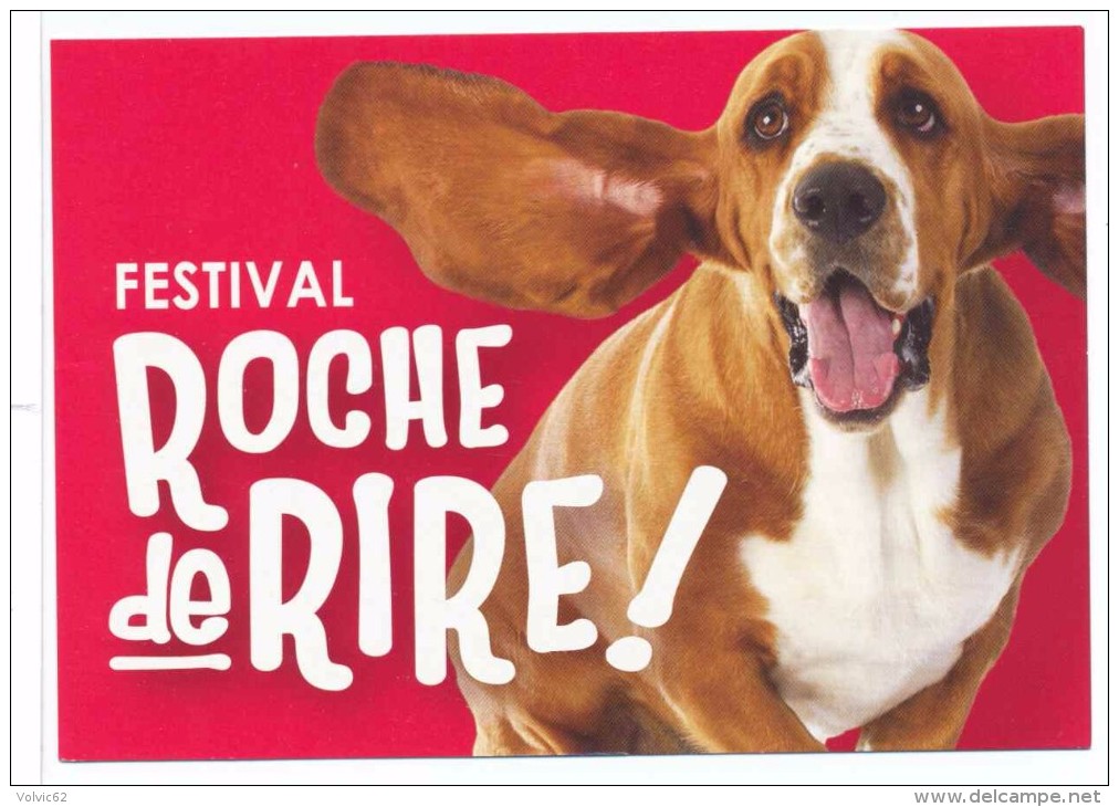 Carte Publicitaire Festival Roche De Rire Les Oudairies Roche Sur Yon 2015 Chien Basset Cart Com Eco - Publicité