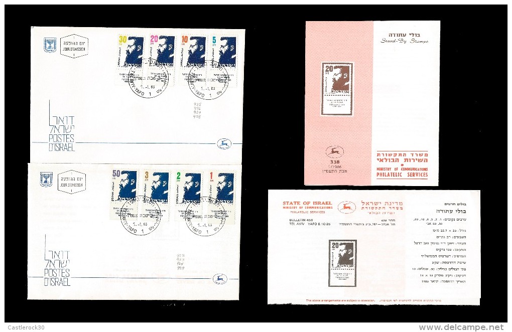 E)1986 ISRAEL, THEODOR HERZL, SC A388 922-929, FDC, FDB, NICE LOT SET - Collections, Lots & Series