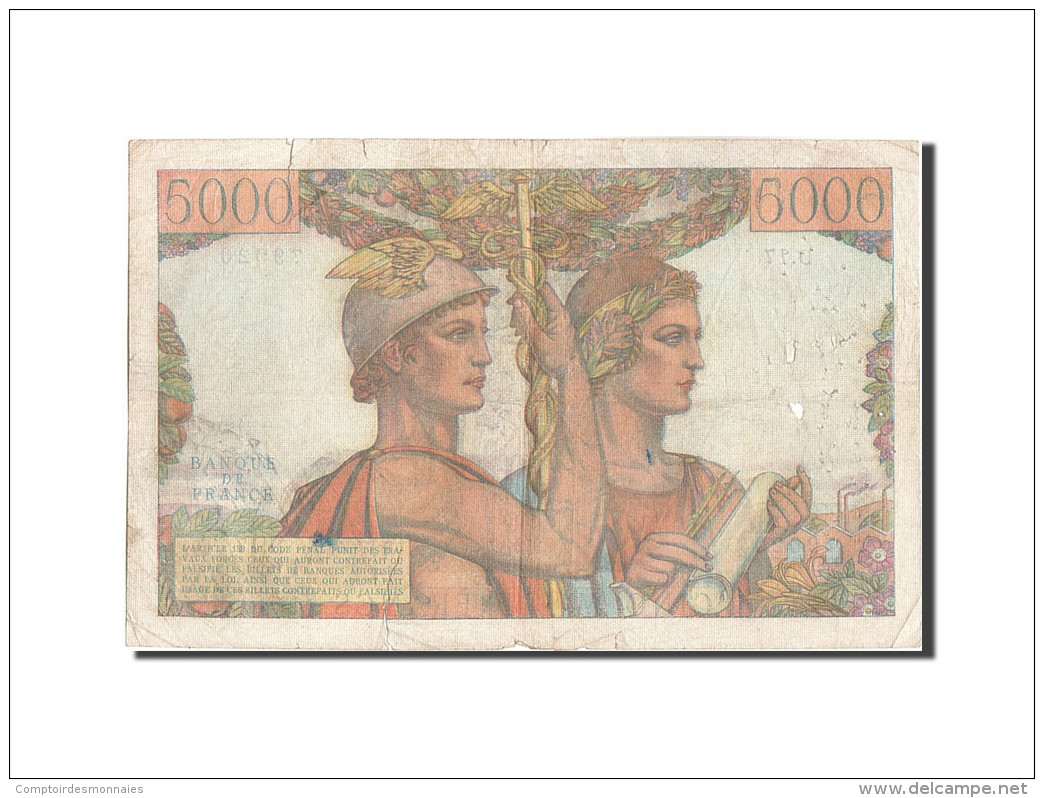 France, 5000 Francs, 5 000 F 1949-1957 ''Terre Et Mer'', 1949, 1949-03-10, KM... - 5 000 F 1949-1957 ''Terre Et Mer''