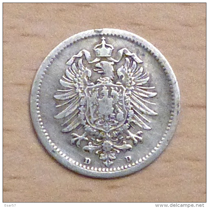 ALLEMAGNE 20 PFENNIG ARGENT 1875 D - 20 Pfennig