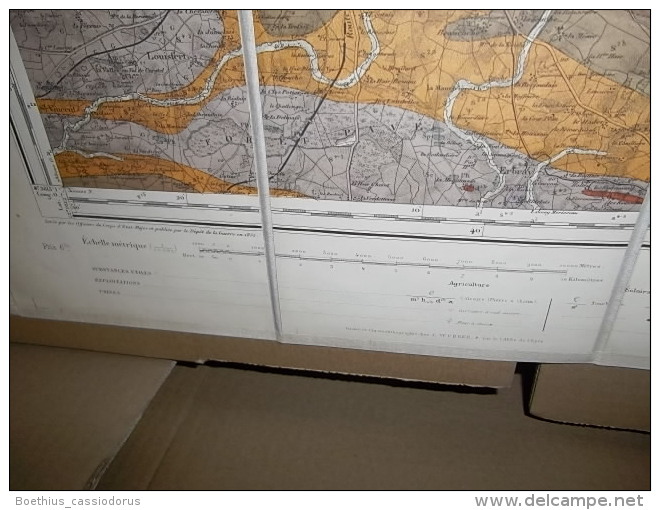 CARTE GEOLOGIQUE CHATEAU-GONTIER 1896 ERHARD PARIS / Mayenne...