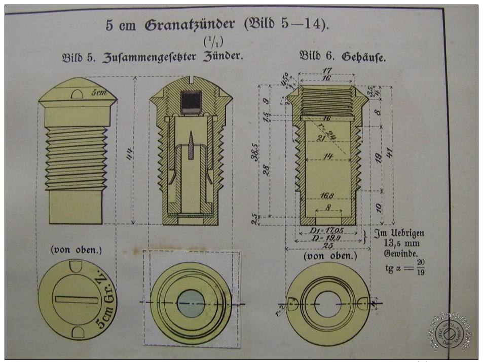 Granatzunder Gruson 5cm-Fahrpanzer Gruson-WWI RARE!!! - 1914-18