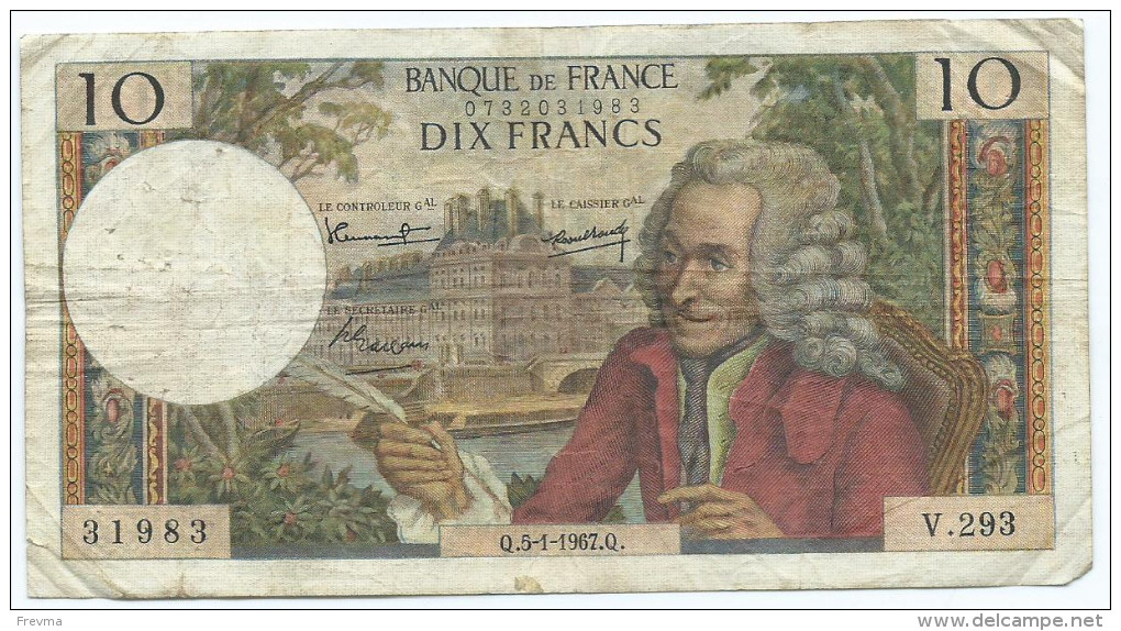 10 Francs Voltaire 1967 Q - 10 F 1963-1973 ''Voltaire''