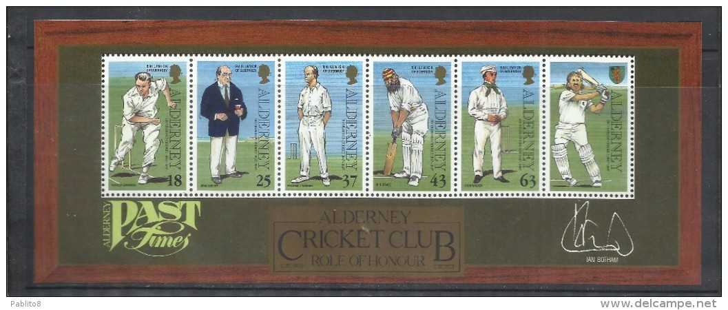 ALDERNEY 1997 CRICKET CLUB BLOCK SHEET BLOCCO FOGLIETTO MNH - Alderney