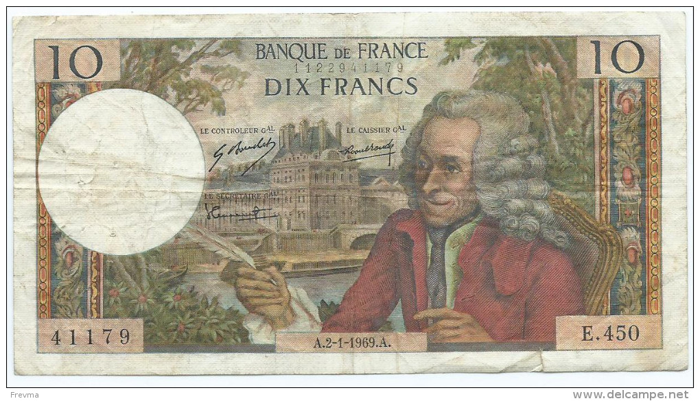 10 Francs Voltaire 1969 A - 10 F 1963-1973 ''Voltaire''