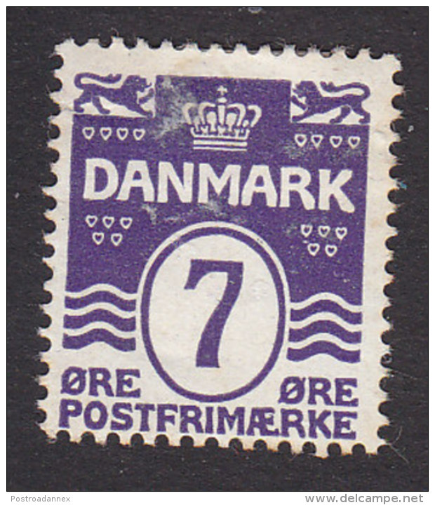 Denmark, Scott #92, Mint Hinged, Number, Issued 1913 - Unused Stamps
