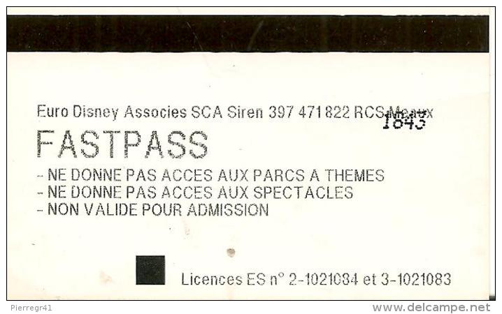 -PASS--DISNEYLAND-PAPIER-FASTPASS-2008-TBE - Disney-Pässe