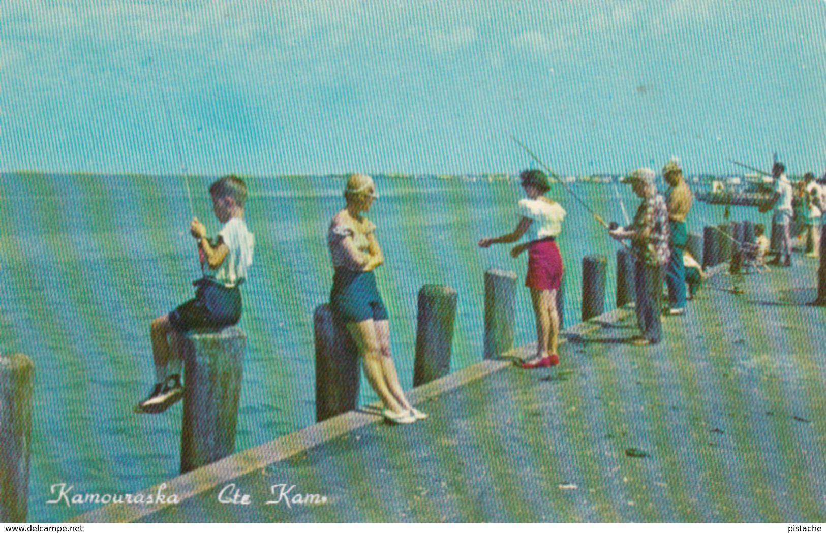 Kamouraska Québec Canada - Fishing On The Wharf - Quai - Animated Men Women - 2 Scans - Other & Unclassified