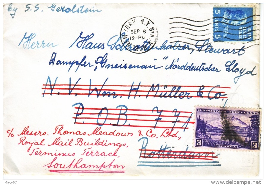 U.S. POSTAL  HISTORY  PREXIE  COVER   SINGLE FRANKING ADDED POSTAGE  FORWARDED - Covers & Documents