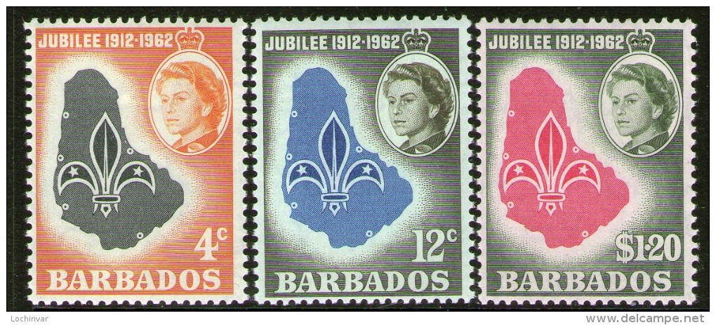 BARBADOS, 1962 SCOUTS 3 MNH - Barbados (...-1966)