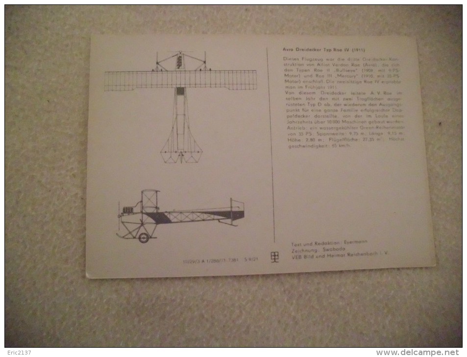 BELLE  ILLUSTRATION...AVRO DREIDECKER TYP ROE IV ..1911 - ....-1914: Précurseurs