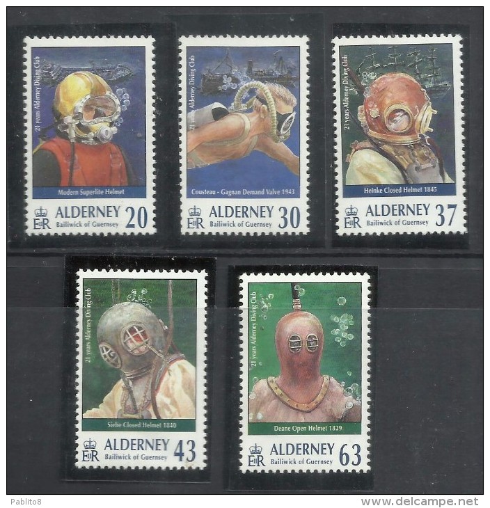 ALDERNEY 1998 DIVING CLUB COMPLETE SET SERIE COMPLETA MNH - Alderney