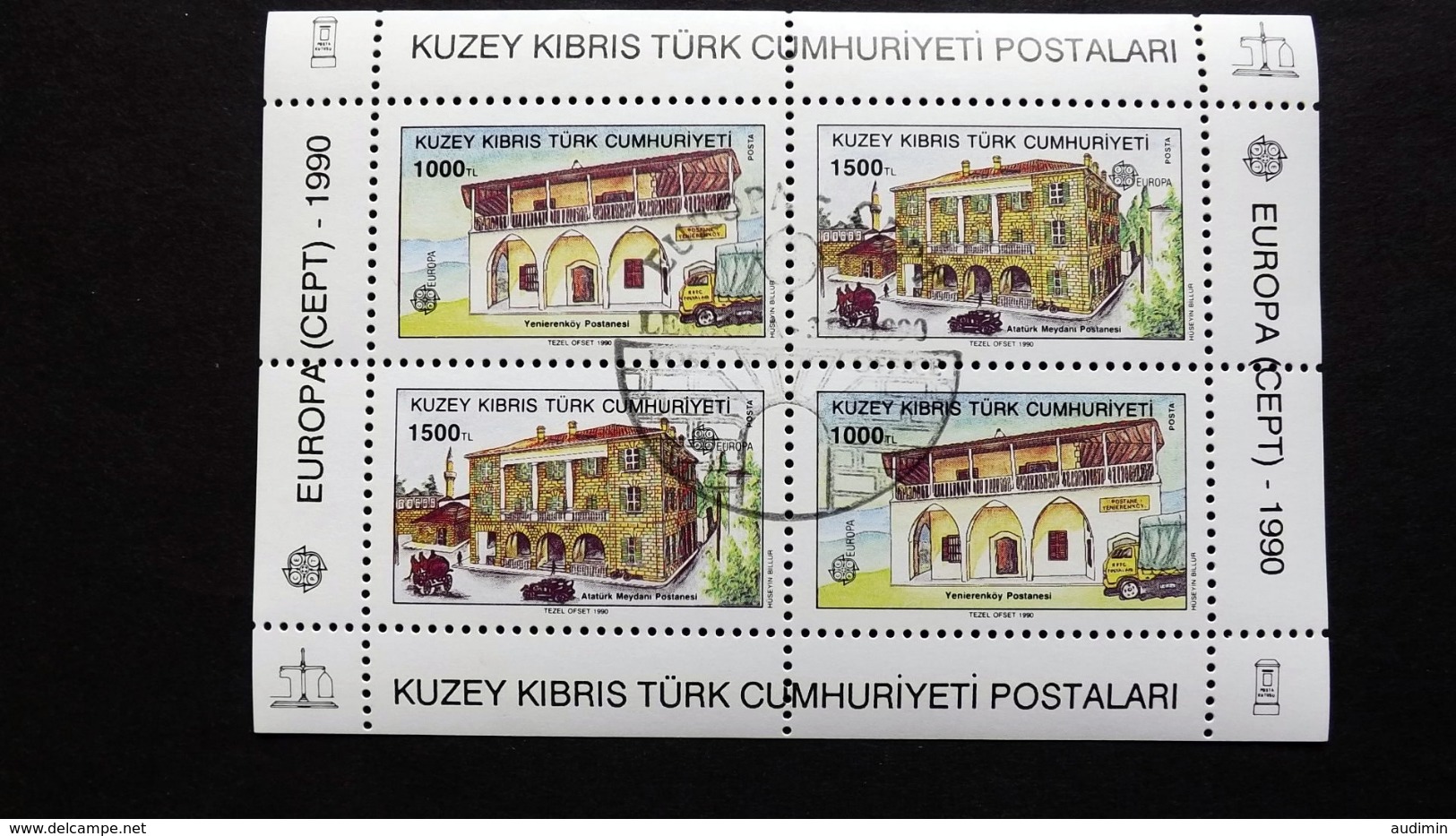 Zypern Türkisch 273/4 Block 8 Used/ESST, EUROPA/CEPT 1990, Postalische Einrichtungen - Usati