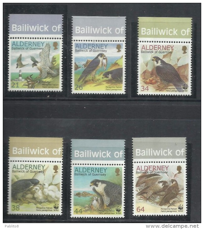 ALDERNEY 2000 FAUNA BIRDS PEREGRINE FALCON UCCELLO FALCO PELLEGRINO COMPLETE SET SERIE COMPLETA MNH - Alderney