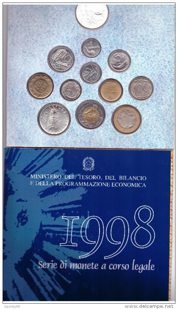 ITALIA - ANNO 1998 - SERIE DI MONETE A CORSO LEGALE - DIVISIONALE LIRA 1998 - 12 VALORI - IN CONFEZIONE ORIGINALE - - Altri – Europa