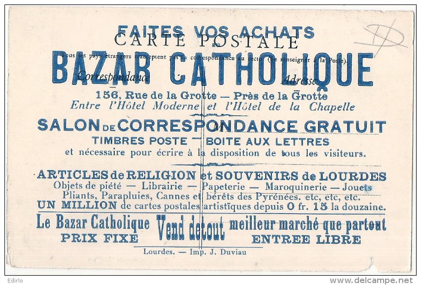 Carte Publicitaire LORDES - LUZ  Château Sainte Marie - Bordure Echancrée - Luz Saint Sauveur