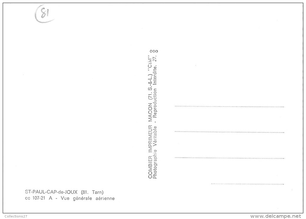 81-SAINT-POL-DE-JOUX - VUE GENERALE AERIENNE - Saint Paul Cap De Joux