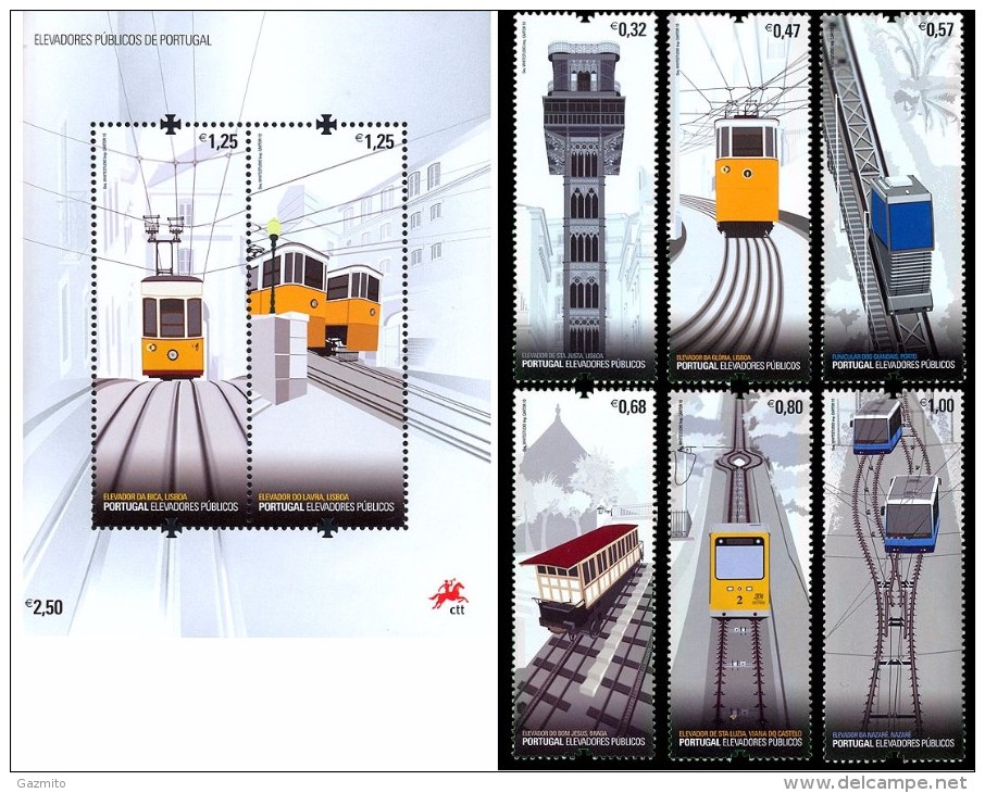 Portogallo 2010, Public Elevators, 6val +BF - Unused Stamps