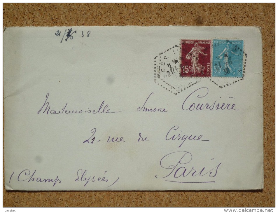 Enveloppe Affranchie Oblitération Cachet à Date Agence Postale Héxagonal Sées - 1921-1960: Période Moderne