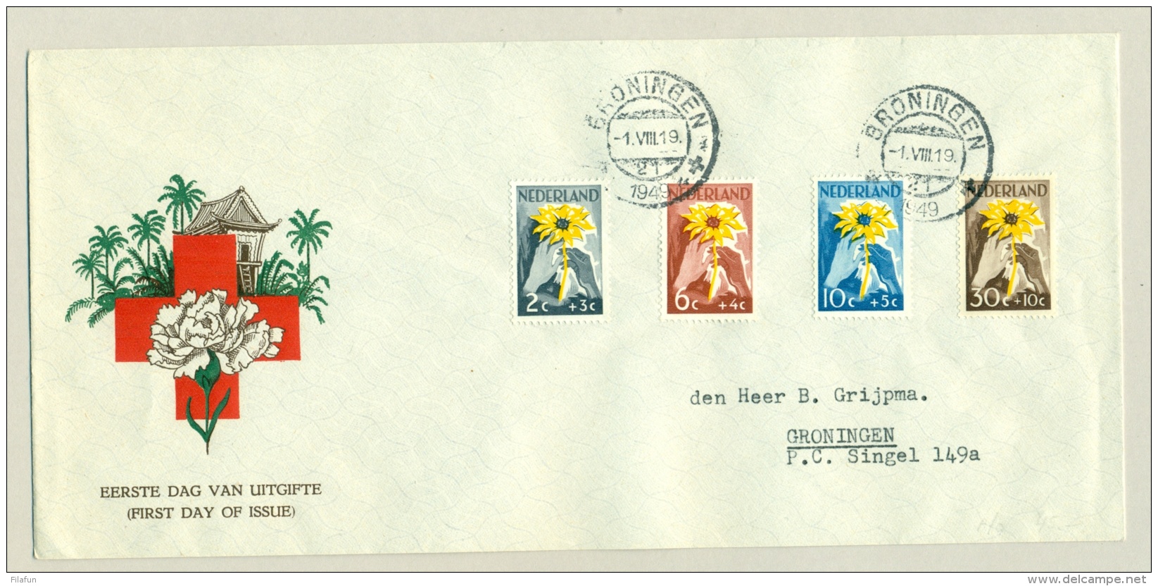 Nederland - 1949 - NIWIN-serie Op 1e Dag Envelop Breel - FDC