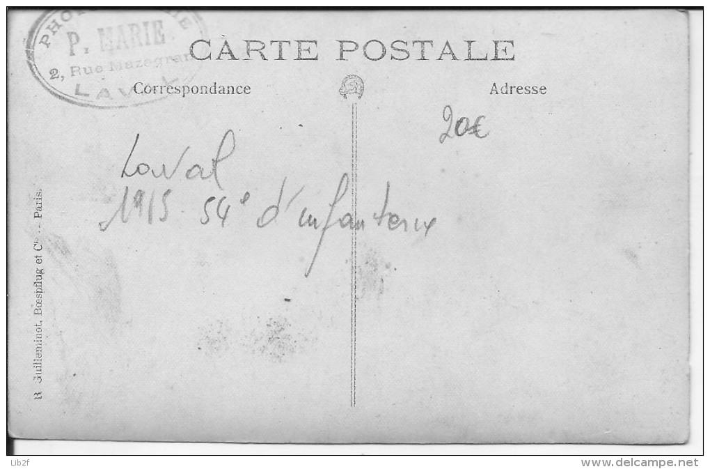 1915 Laval Portrait D´un Soldat Français Du 54ème Rgt.d'infanterie 1 Carte Photo 1914-1918 14-18 Ww1 Wk1 - War, Military