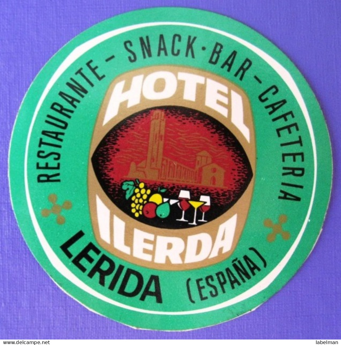 HOTEL RESIDENCIA PENSION ILERDA LERIDA SPAIN TAG LUGGAGE LABEL ETIQUETTE AUFKLEBER DECAL STICKER MADRID - Hotel Labels