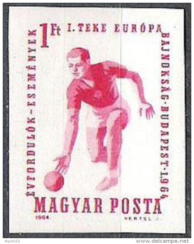 Magyar Hongrie Hungary Ungarn 1964: Michel-Nr. 2041 B (ungezähnt) "EM Im Kegeln" ** MNH (Michel € 2.50) - Boule/Pétanque