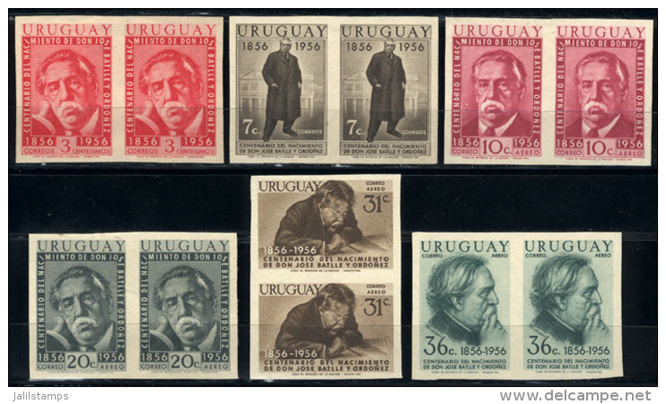 Sc.624/625 + C169/172, 1956 José Battle Y Ordó&ntilde;ez, Trial Color PROOFS, The Complete Set In... - Uruguay