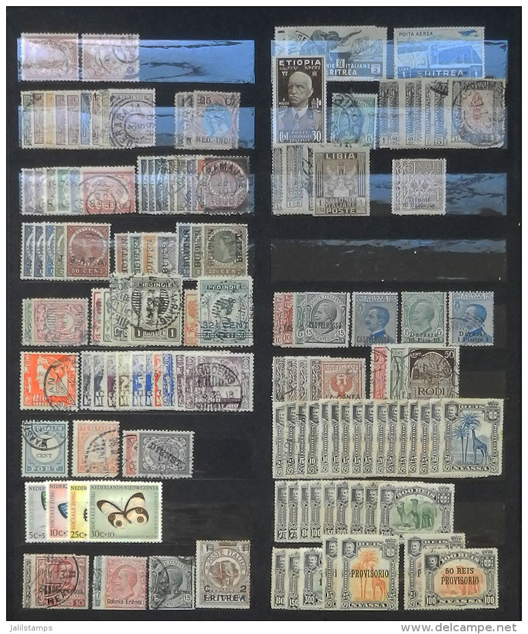 Stockbook With Large Number Of Interesting Stamps Of Varied Countries, Most Of COLONIES (British, French Etc.),... - Andere & Zonder Classificatie