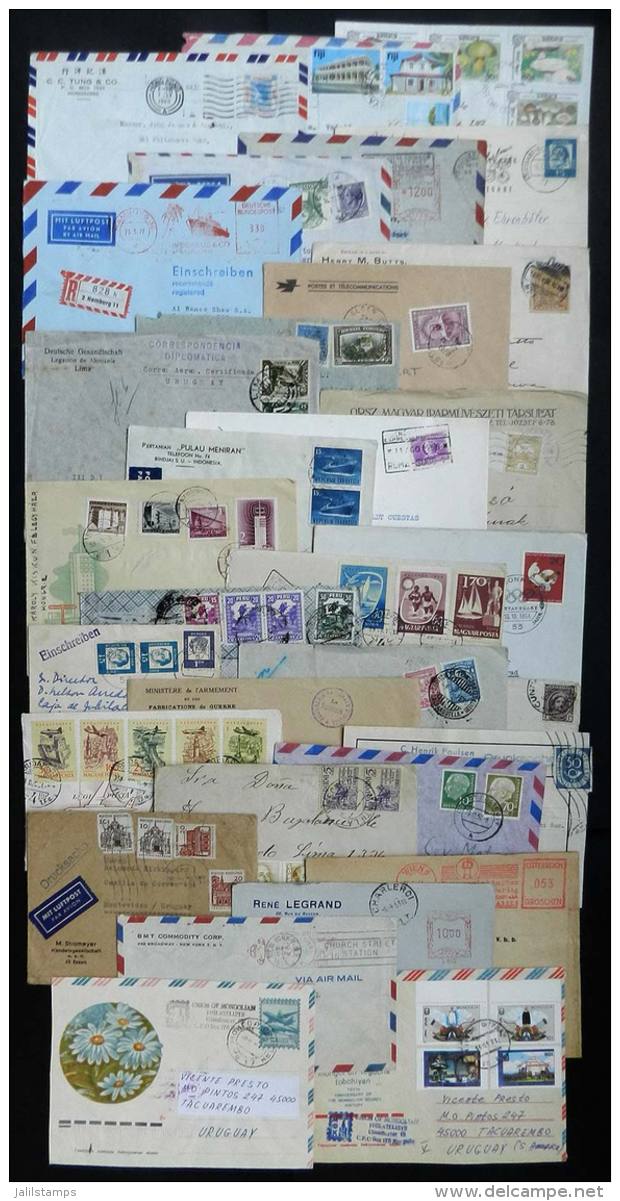 32 Covers Or Cards Of Varied Countries And Periods, Including Many Interesting Postages And Postmarks, Very... - Otros & Sin Clasificación