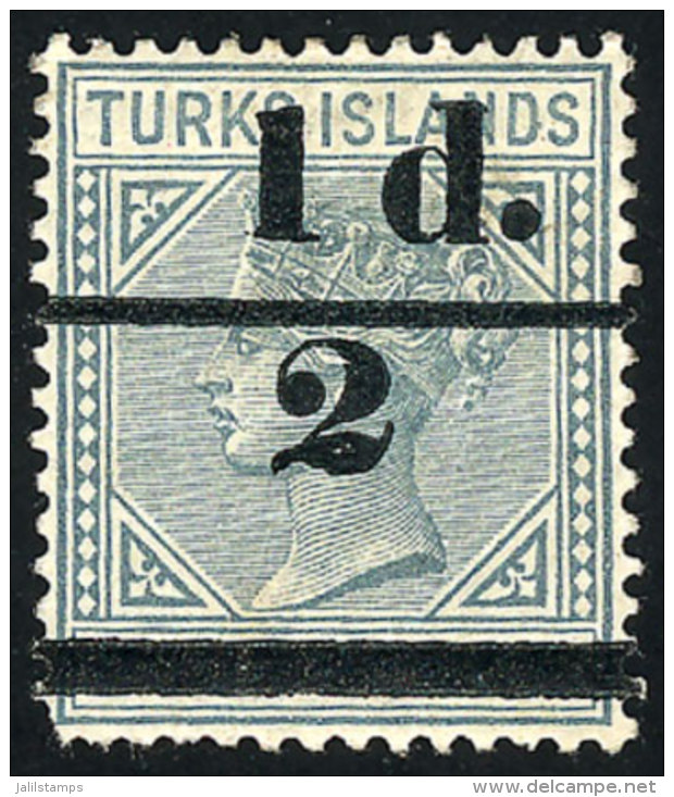 Sc.56, 1893 Provisional &frac12;p. On 4p., Mint, Fine Quality, Catalog Value US$165. - Turks & Caicos