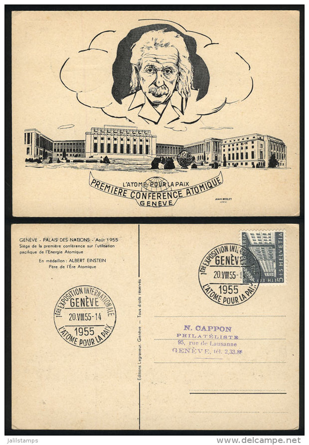 Special Postcards Of The 1st Atomic Conference Of Geneve, Postmark Of 20/AU/1955, VF Quality! - Autres & Non Classés