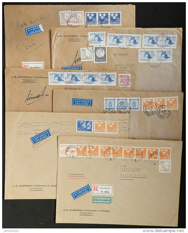 23 Covers (several Registered) Sent To Argentina Between 1954 And 1972, Very Nice Postages, VF Quality! - Andere & Zonder Classificatie