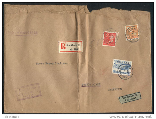 Cover Franked With High Postage Of 6.20Kr. And Sent By Registered Airmail To Argentina On 8/OC/1949, With Minor... - Sonstige & Ohne Zuordnung