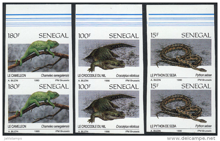 Yv.894/7 (without 895), 1991 Fauna, 3 Values Of The Set Of 4, IMPERFORATE PAIRS, VF Quality! - Sénégal (1960-...)