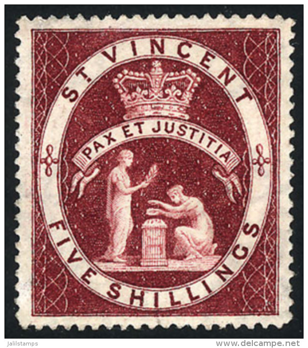 Sc.54, 1883/97 5S. Dark Carine, Mint, VF Quality, Catalog Value US$32+ - St.Vincent (1979-...)