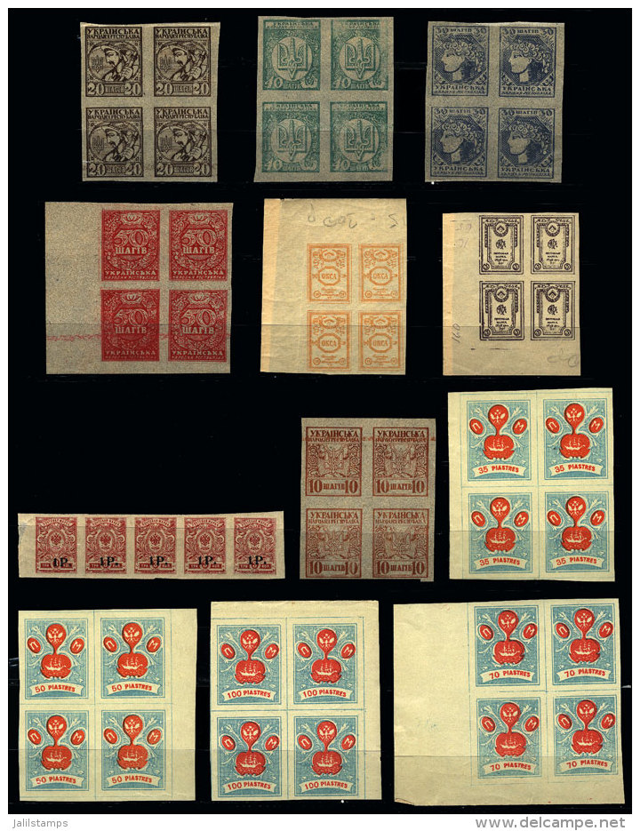 CIVIL WAR: Lot Of Varied Blocks Of 4 And Strips, Could Be Reprints, Very Fine Quality, Interesting Group For The... - Verzamelingen