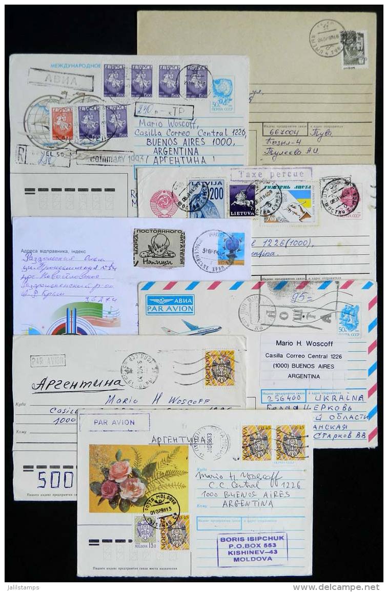 13 Modern Covers Sent To Argentina From Various Former Soviet Republics, Very Good Postages And Overprints Of The... - Autres & Non Classés