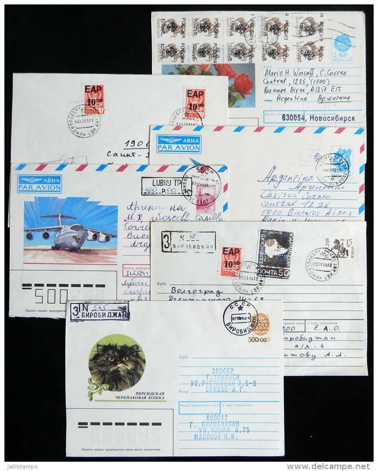 11 Modern Covers, Almost All Sent To Argentina, With Interesting Postages And Overprints Of The First Years After... - Andere & Zonder Classificatie