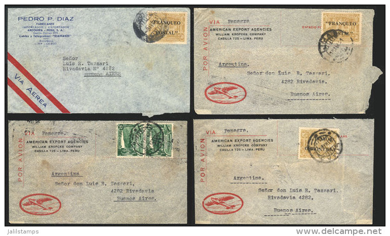 42 Covers Sent To Argentina In The 1940s, Nice Postages, VF Quality! - Peru