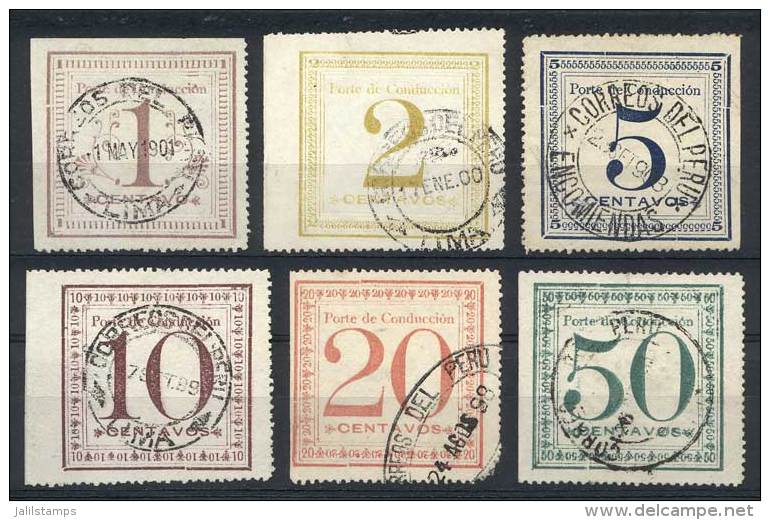 Sc.Q1/Q6, 1897 Complete Used Set Of 6 Values, VF Quality, Very Rare! - Peru