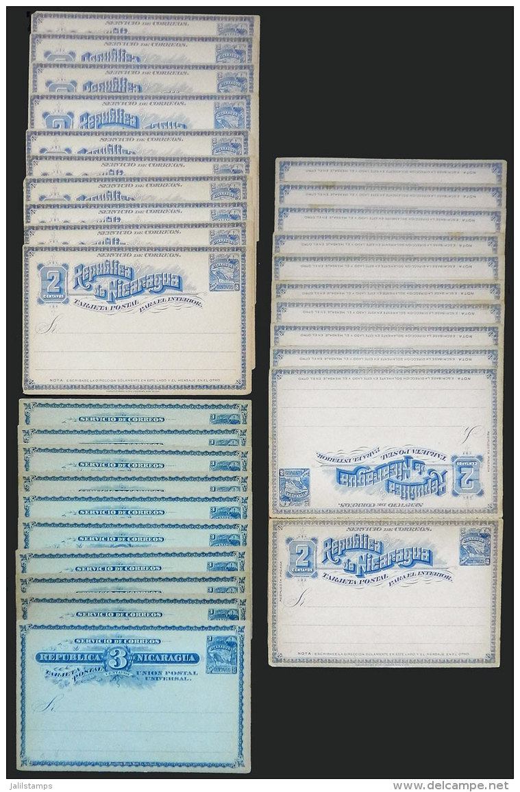 70 Old Postal Stationeries (cards), 7 Different Formats (10 Examples Of Each), Very Thematic: Ships, Ports,... - Nicaragua