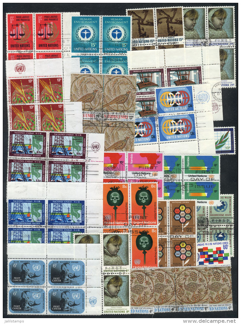 Lot Of Stamps In USED BLOCKS OF 4, Aall Of Very Fine Quality, Apparently Without Duplication, Yvert Catalog Value... - Sonstige & Ohne Zuordnung