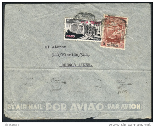 Airmail Cover Franked With 25E. Sent To Argentina In 1947, Minor Defects, Rare Destination! - Mozambique