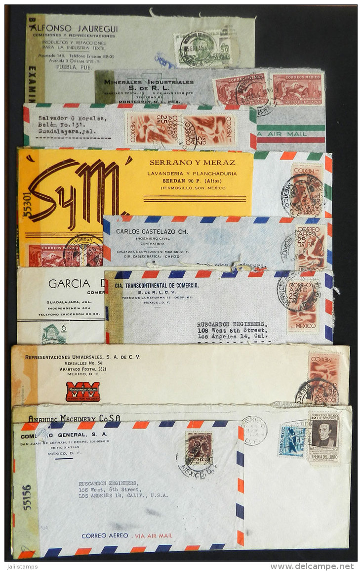 23 Covers Sent To USA Between 1942 And 1944, Including Nice Postages And CENSORED Pieces, VF Quality! - Mexique
