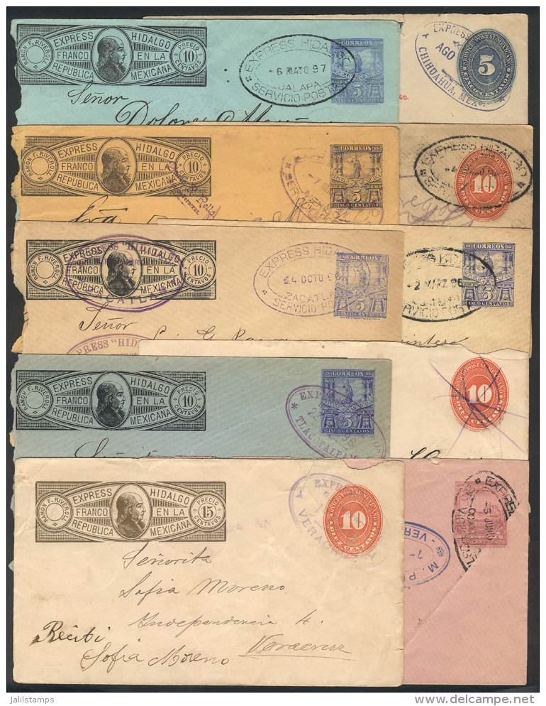 10 Stationery Envelopes Of Private Posts, Most Used Between 1893 And 1897, With Some Defects But Very Interesting! - Mexique